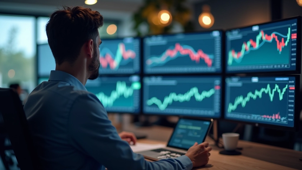 Finanzdiagramm mit steigenden und fallenden Linien zeigt Preisvolatilität von Agrarrohstoffen über Zeit